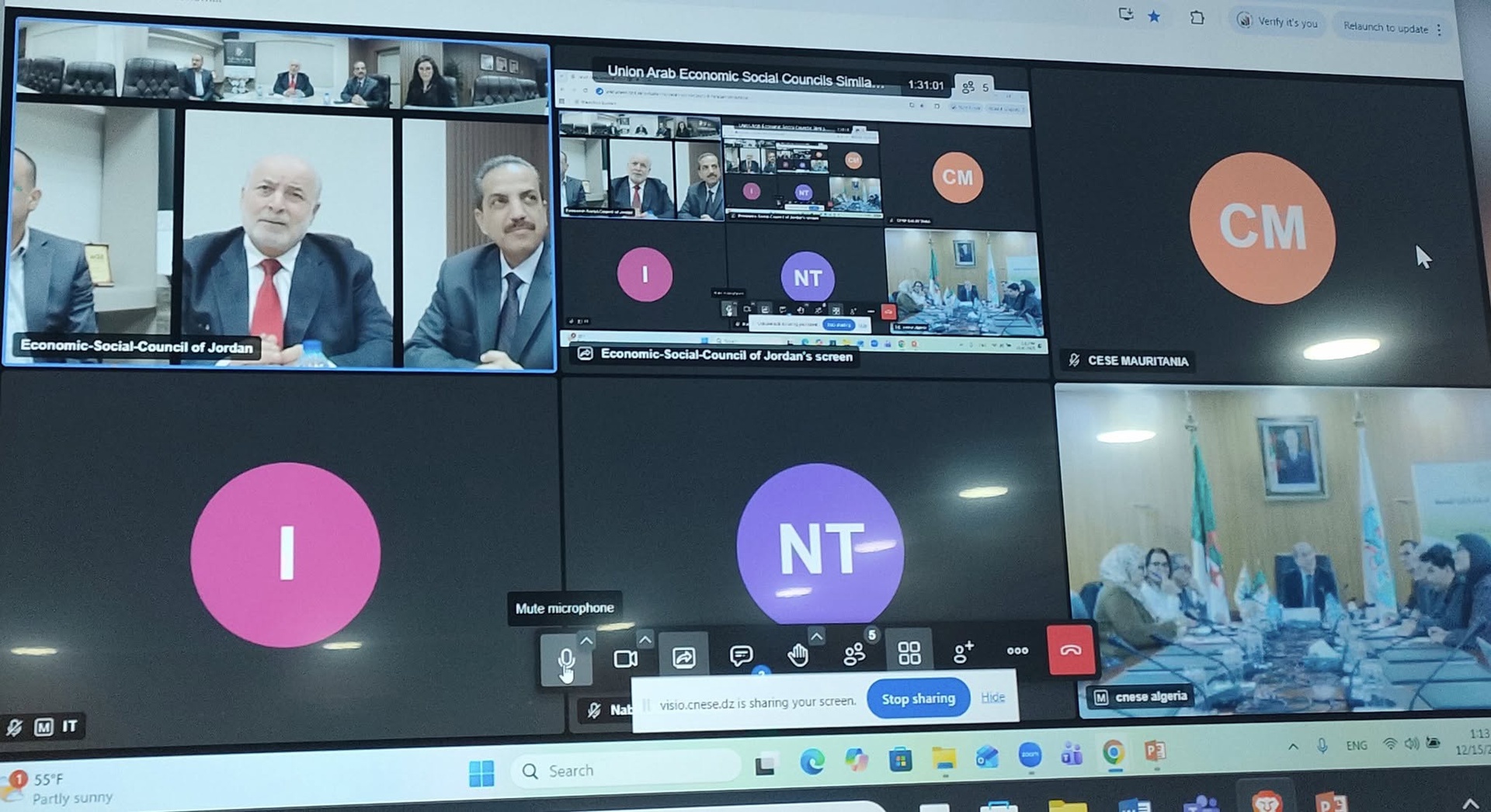À l'initiative du CNESE, l'Union des Conseils Économiques et Sociaux Arabes et Instit